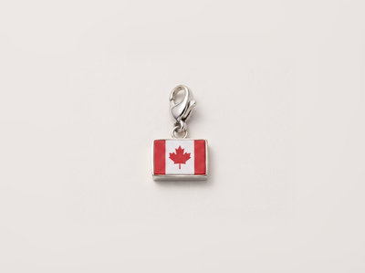 Canada flag charm, silver