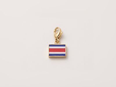 Costa Rica flag charm, 18k gold plated