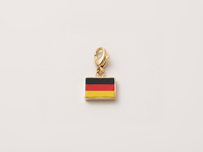 Germany flag charm, 18k gold plated
