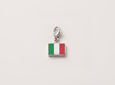 Italy flag charm, silver