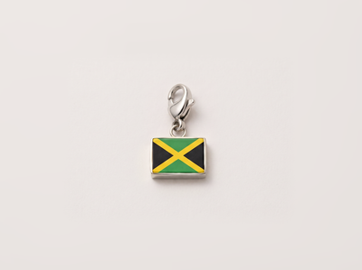 Jamaica flag charm, silver