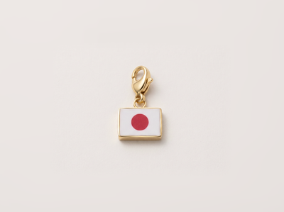 Japan flag charm, 18k gold plated