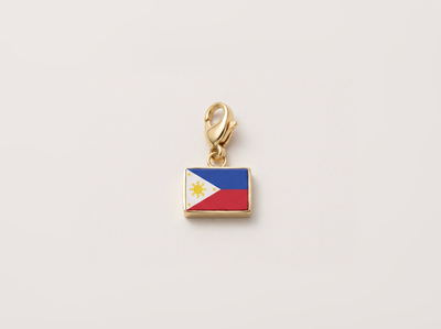 Philippines flag charm, 18k gold plated
