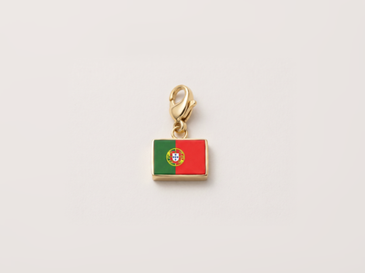 Portugal flag charm, 18k gold plated