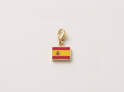 Spain flag charm, 18k gold plated