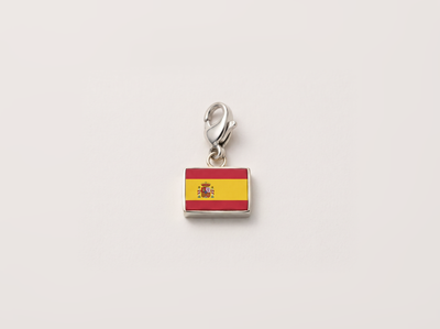 Spain flag charm, silver