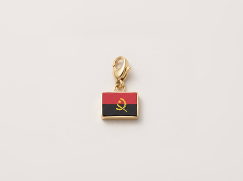 Angola flag charm, gold