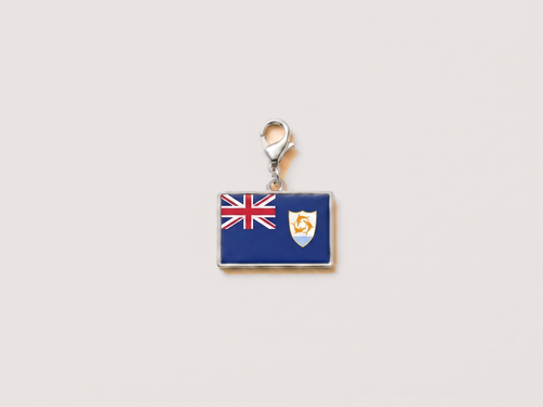 Anguilla flag charm, silver