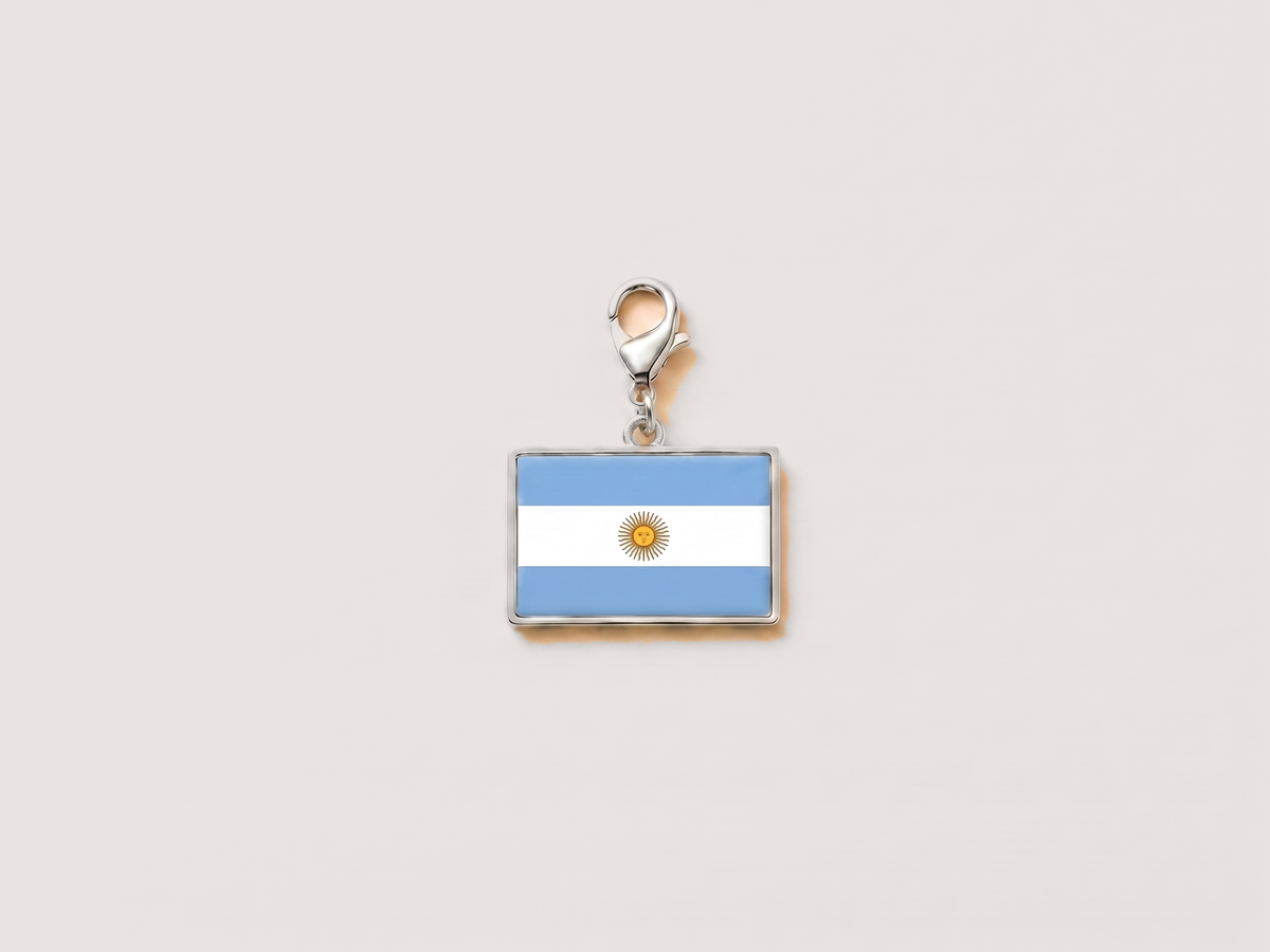 Argentina flag charm, silver