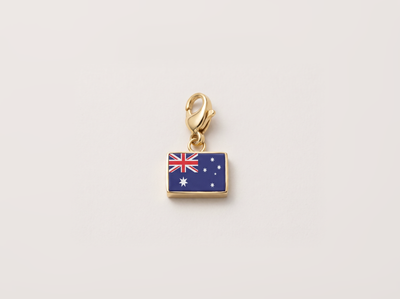 Australia flag charm, 18k gold plated