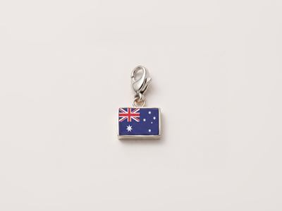 Australia flag charm, silver