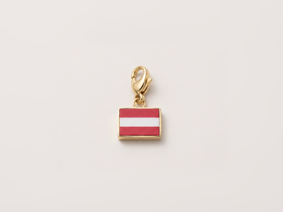 Austria flag charm, 18k gold plated