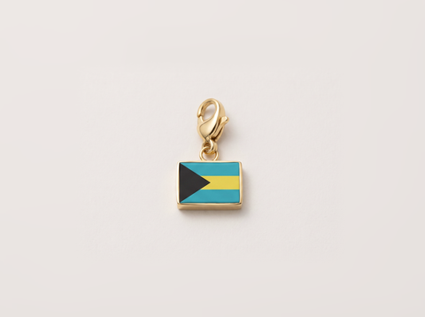 Bahamas flag charm, gold