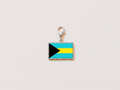 Bahamas flag charm, silver