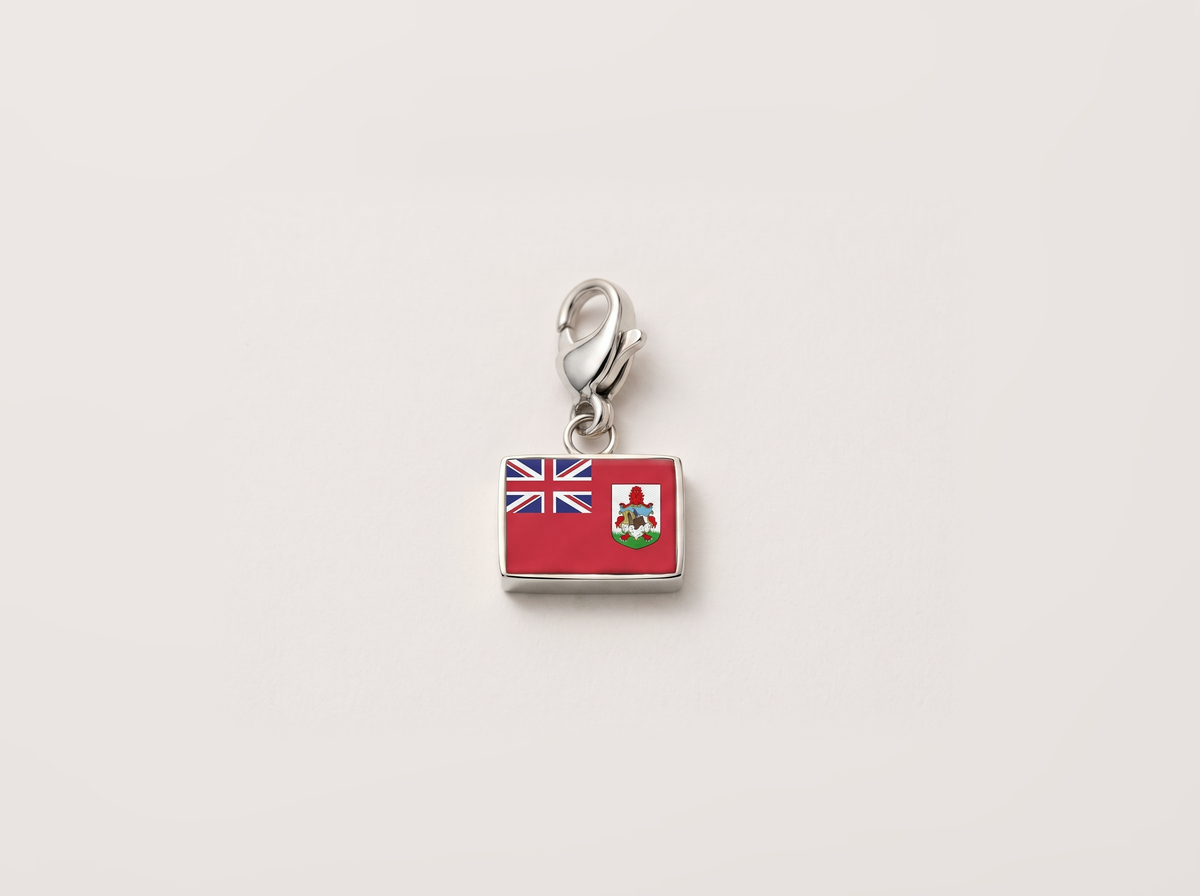 Bermuda flag charm, silver