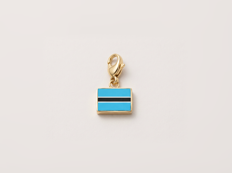 Botswana flag charm, gold