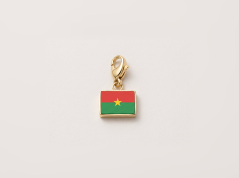 Burkina Faso flag charm, gold