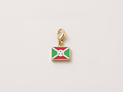 Burundi flag charm, gold