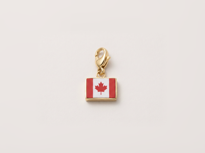 Canada flag charm, 18k gold plated