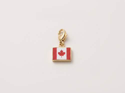 Canada flag charm, gold