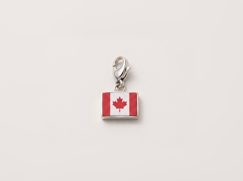 Canada flag charm, silver
