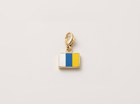 Canary Islands flag charm, gold