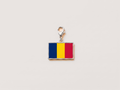 Chad flag charm, silver