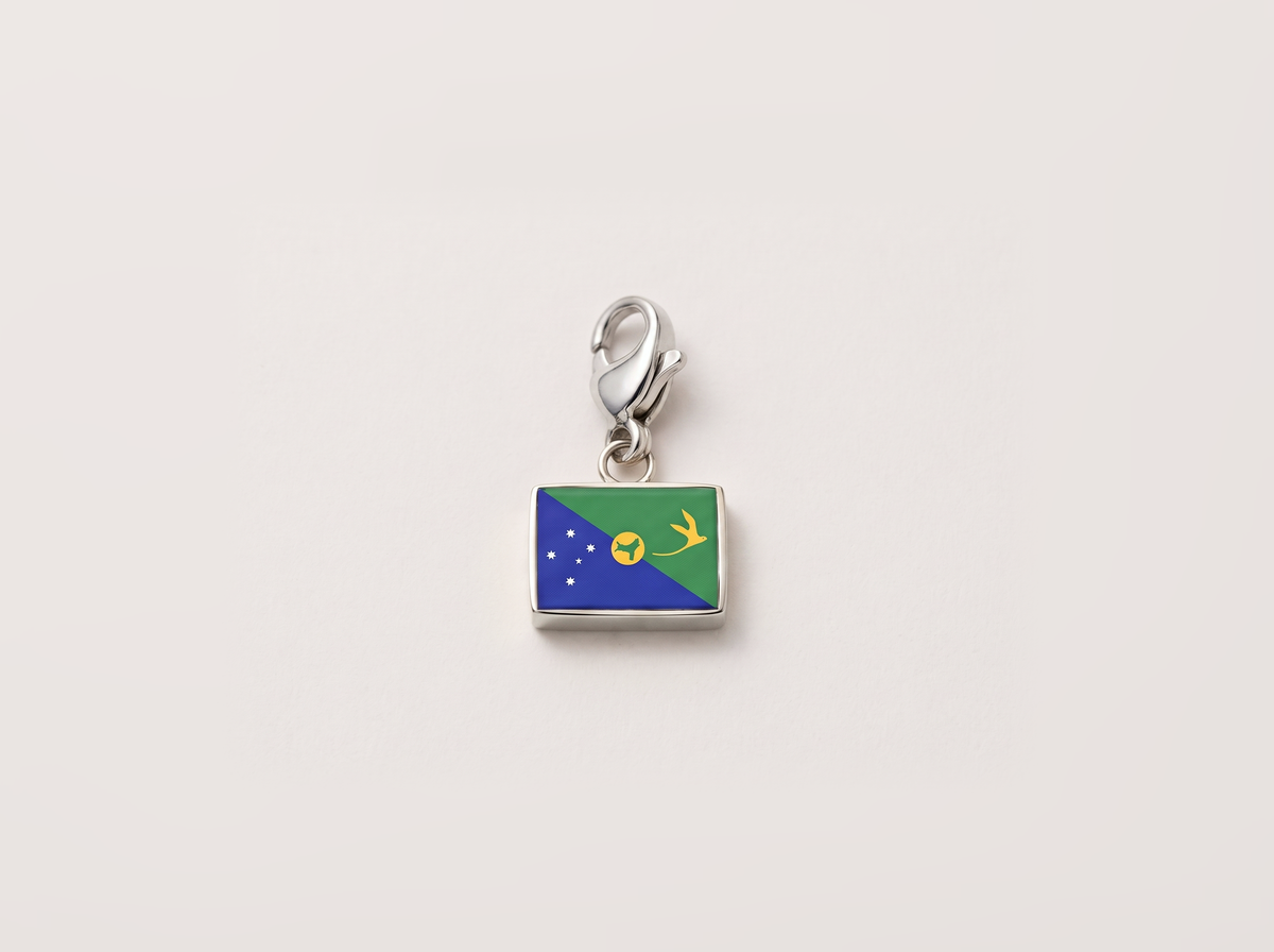 Christmas Island flag charm, silver