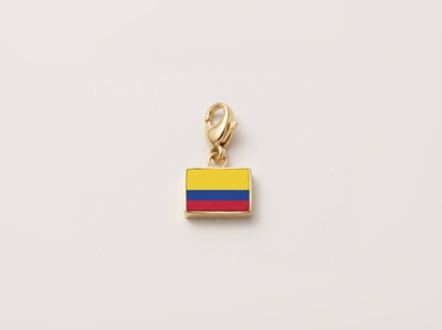 Colombia flag charm, 18k gold plated