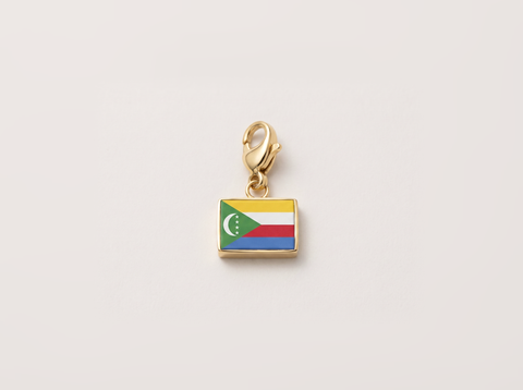 Comoros flag charm, gold