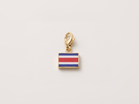 Costa Rica flag charm, gold