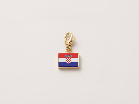 Croatia flag charm, gold