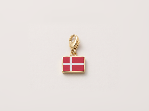 Denmark flag charm, gold
