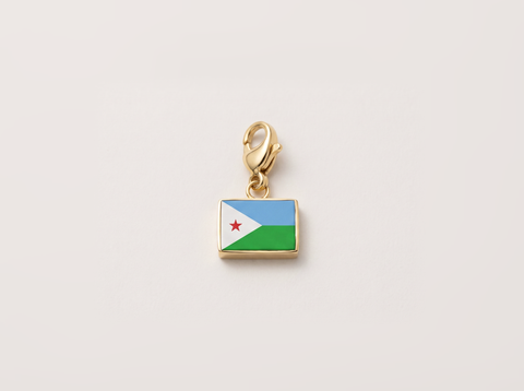 Djibouti flag charm, gold