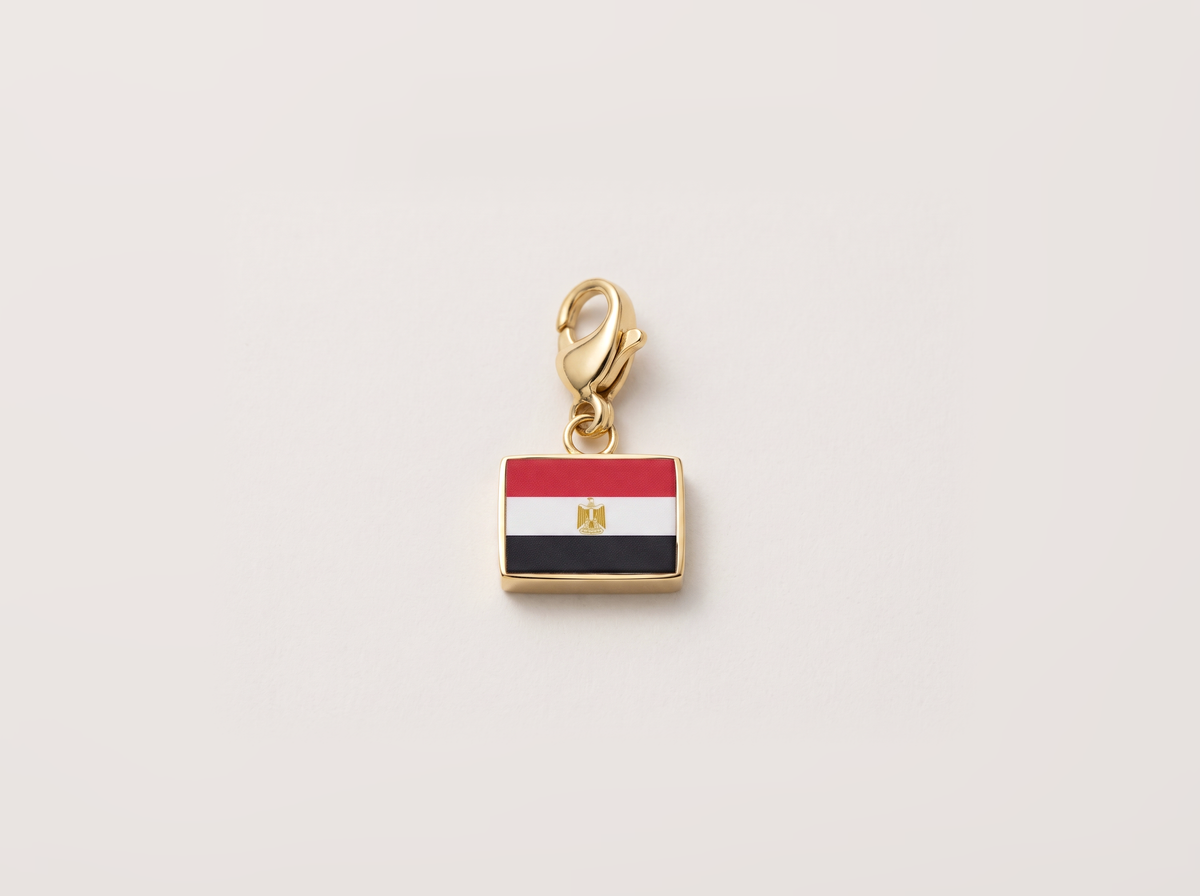 Egypt flag charm, gold