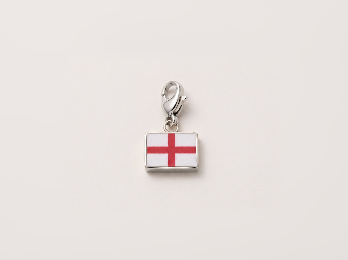 England flag charm, silver