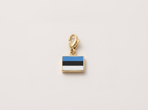 Estonia flag charm, gold