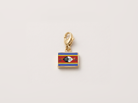 Eswatini flag charm, gold