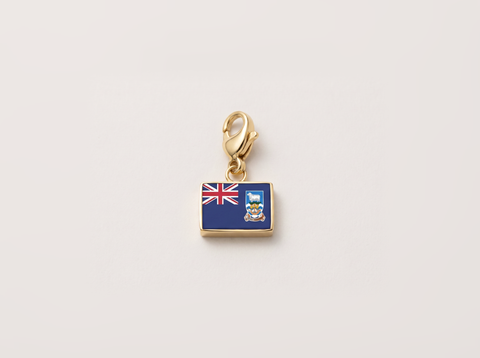 Falkland Islands flag charm, gold