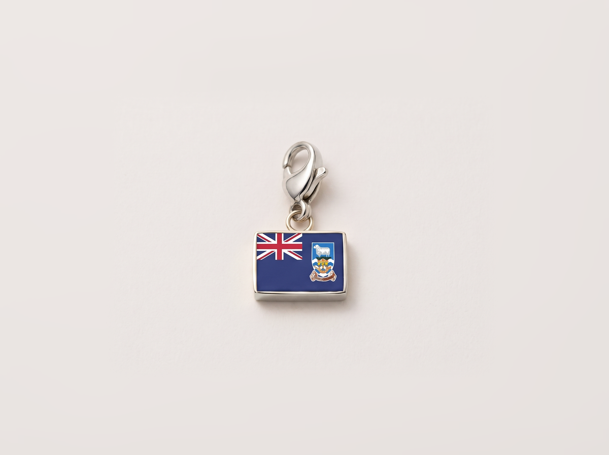 Falkland Islands flag charm, silver