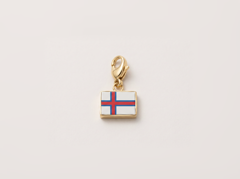 Faroe Islands flag charm, gold
