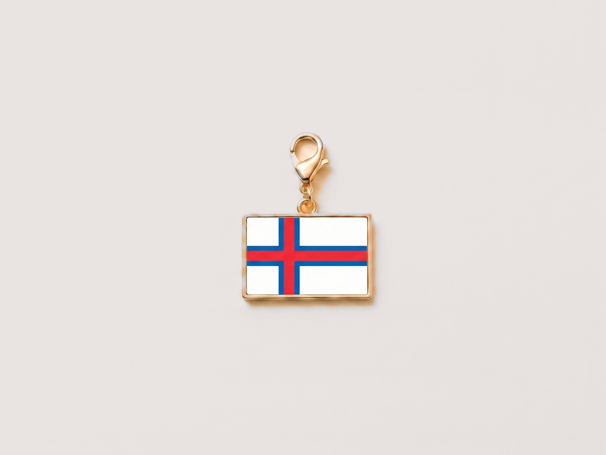 Faroe Islands flag charm, gold