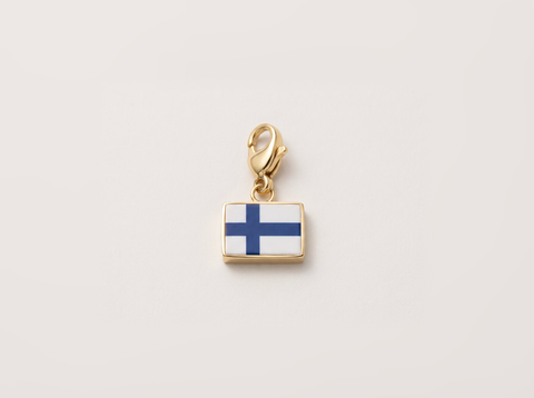 Finland flag charm, gold