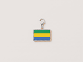 Gabon flag charm, silver