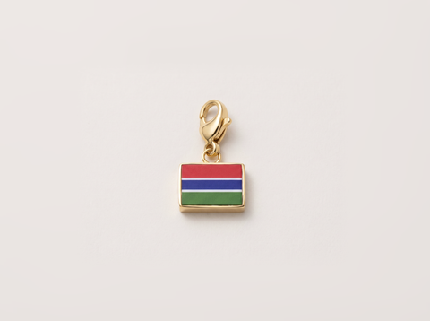 Gambia flag charm, gold