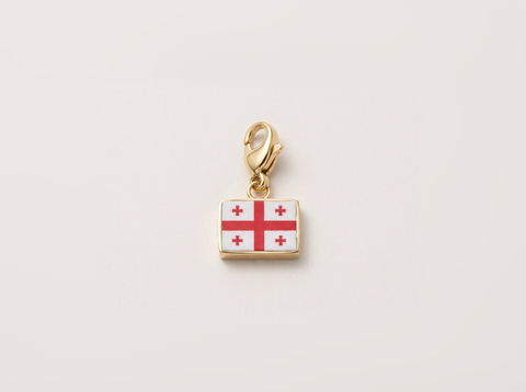Georgia flag charm, gold
