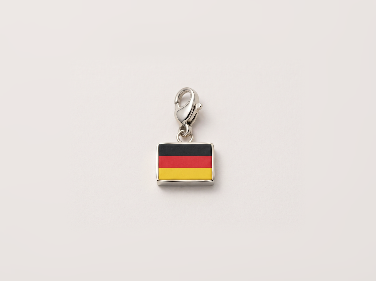 Germany flag charm, silver