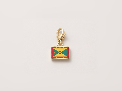Grenada flag charm, gold