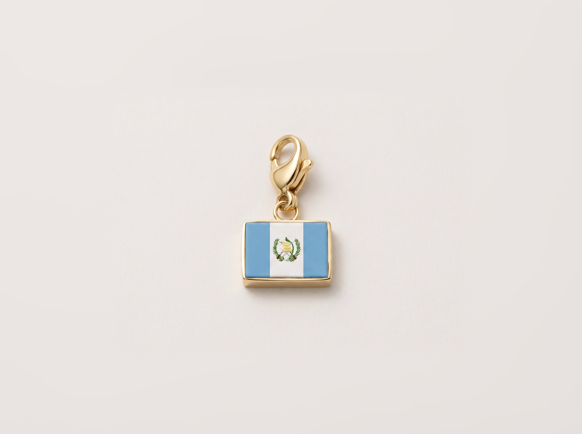 Guatemala flag charm, gold