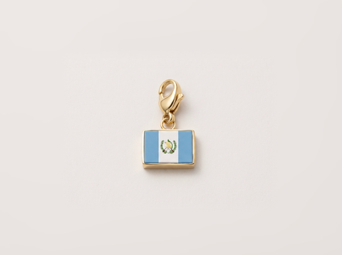 Guatemala flag charm, gold